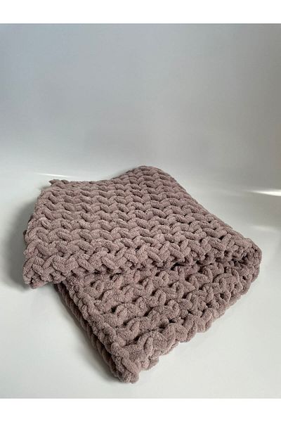 Alize Puffy Hand Knitted Baby Blanket
