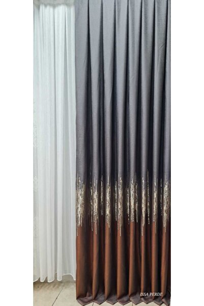 ISSA TEKSTIL Issa Pano Fon Perde Kiremitgümüş (((tek Kanat)))(sık Pıle)(en 10...