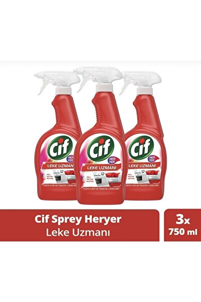 Cif Sprey Yüzey Ve Kumaş Lekeleri Için Leke Uzmanı 750 ml X 3 Adet