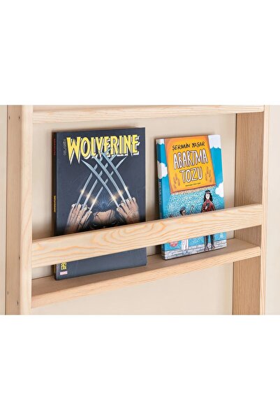 PreArt Montessori Bebek Ve Çocuk Odası Eğitici Kitaplık Ahşap 4 Raflı Duvara Monte Kolay Kurulum