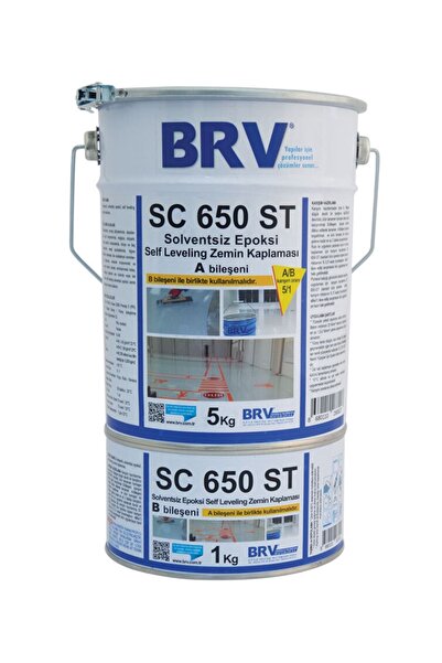 Brv Sc 650 St Solventsiz Epoksi Self Leveling Zemin Kaplaması - (a+b) 6 Kg