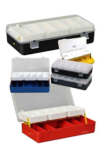 abnturk Organizer Çanta 22x11cm Takım Kutusu 13 Gözlü Çift Kat Raflı Vida Olt...