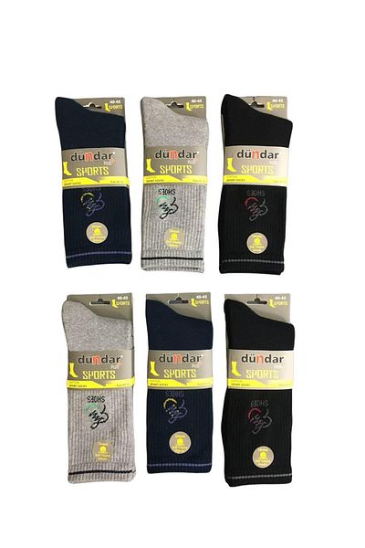 Dündar Men's Plus Sports Tennis Tan Towel Socks - 6 Pieces