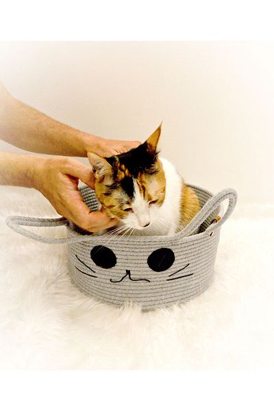 Antioch Art And Design 30 Cm Cat Basket - Large Size, Washable QualitY Cord