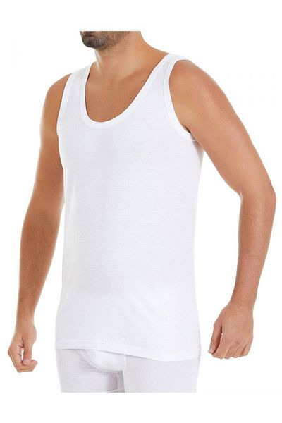 Yıldız Çamaşır Ανδρικό μονό ζέρσεϊ Star Extra White Strap Tank Top 00 - 6 Τεμάχια