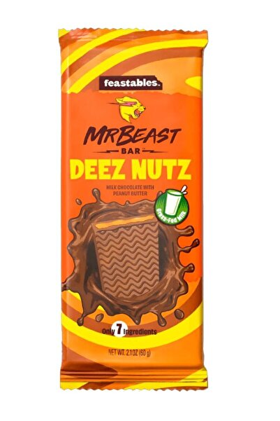 Feastables Mr Beast Deez Nutz - Milk Chocolate with Peanut Butter 60g