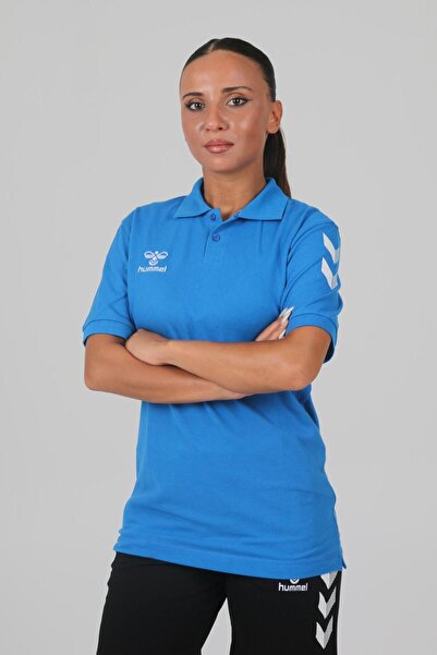 hummel Μπλουζάκι Armin Saks με μπλε βαμβακερό γιακά πόλο