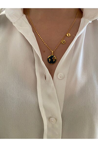 NETA TASARIM Dünyam Kolye Harfler Yanda Sabit 2 Harfli