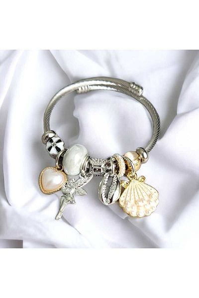 SF STORE Seashell Charm Bracelet Silver