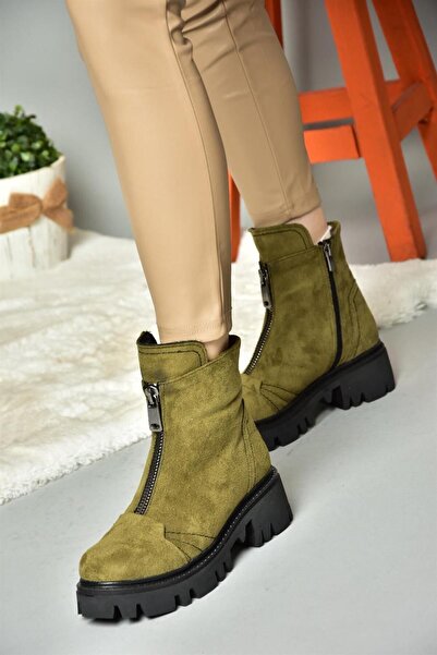 Fox Shoes R784551202 Dámské boty Khaki Suede se silnou podrážkou