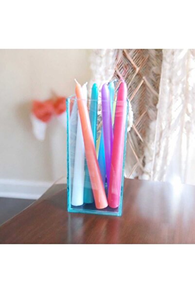 MAK CANDLE Şamdan Mum Seti 10'lu Her Renk Dekoratif Mum Seti