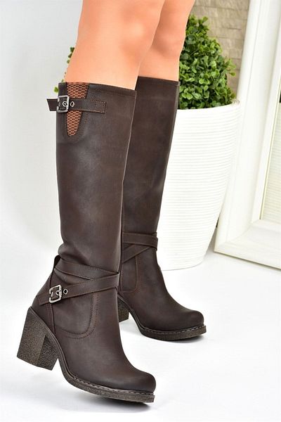 Fox Shoes Hnědé dámské kozačky C674250109