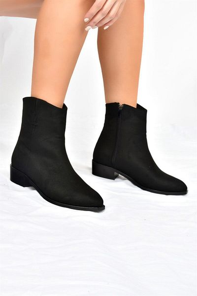 Fox Shoes Μαύρα χαμηλοτάκουνα καθημερινά γυναικεία μποτάκια L252681202