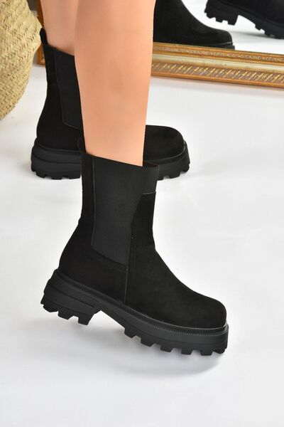 Fox Shoes Μαύρα Suede Γυναικείες Μπότες L996050502