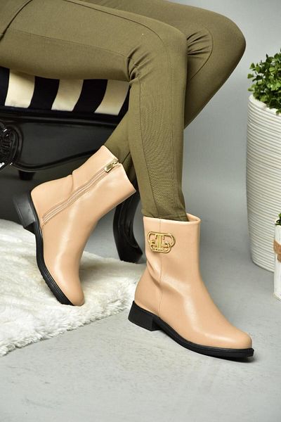 Fox Shoes R312222109 Γυναικείες μπότες με χαμηλή σόλα με δέρμα