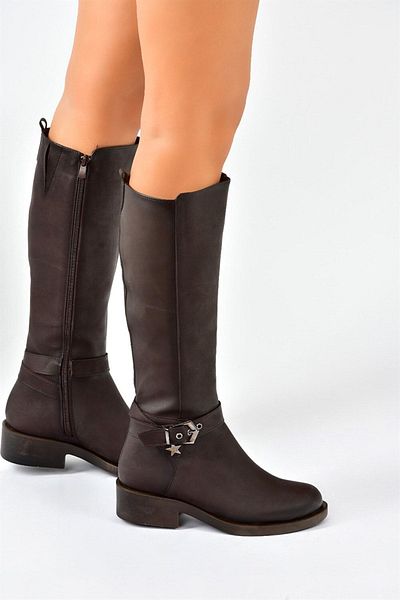 Fox Shoes Καφέ κοντό τακούνι καθημερινά γυναικεία μποτάκια G674240109