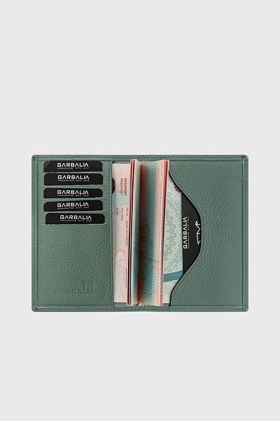 Garbalia Passcase Unisex Water Green Genuine leather Passport Case - with Card Holder Compartment