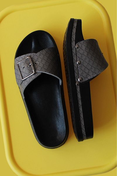 ALTINER Orthopedic Patterned Smoked Women's Slippers