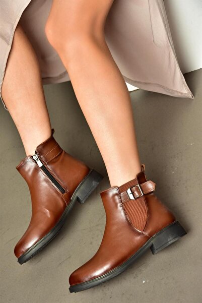 Fox Shoes R374050209 Taba Alçak Tabanlı Kadın Bot