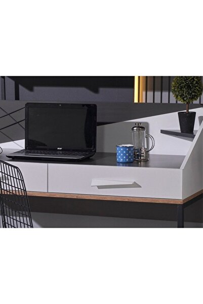 Tutku Yatak Polo Üst Kitaplıklı Çalışma Masası Ve Kitaplık