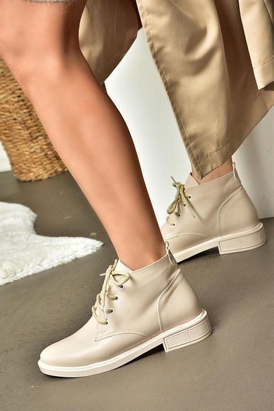 Fox Shoes Μπεζ Κλασικές Γυναικείες Μπότες