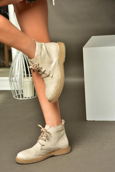 Fox Shoes R374923202 Beige Suede Low Sole Classic Women's Boots
