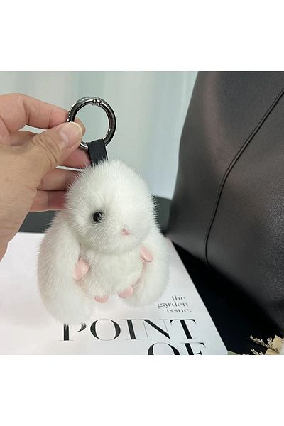 NB market mini fluffy rabbit keychain 10cm imported toy
