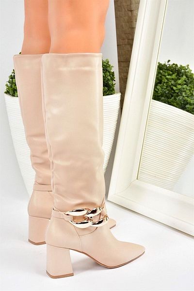 Fox Shoes Γυναικείες μπότες με χοντρό δέρμα L572951009