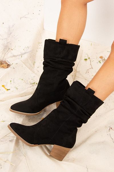 Fox Shoes Dámské černé semišové boty J404040002