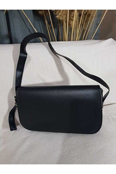 NATİ LİNE Kadın Günlük Baget Çanta Siyah Yaz Çantası. Hediye Uygun. Siyah