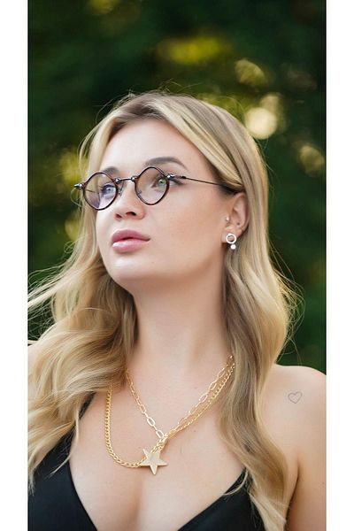 TomyHelf Women's Sunglasses Diamond Cut Leopard Frame Transparent Frame