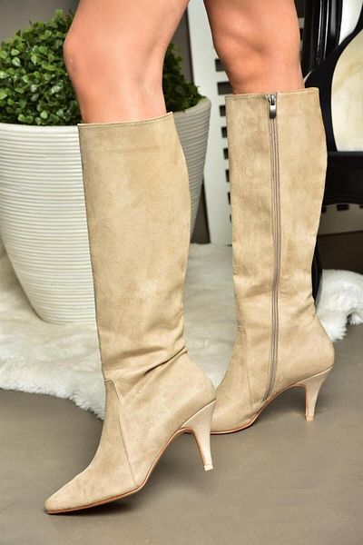 Fox Shoes R372453002 Haut-Wildleder-Damenstiefel mit dünnem Absatz