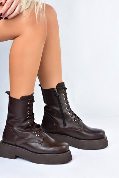 Fox Shoes Καφέ Χοντρό Σόλα Καθημερινά Γυναικείες Μπότες L610130109
