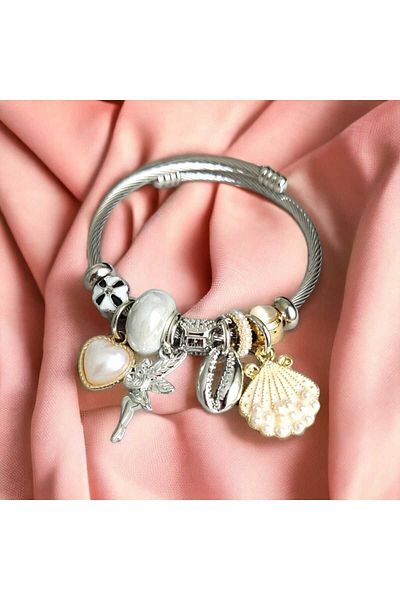 SF STORE Seashell Charm Bracelet Silver