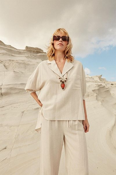 HZL Necklace Shirt Trousers Set