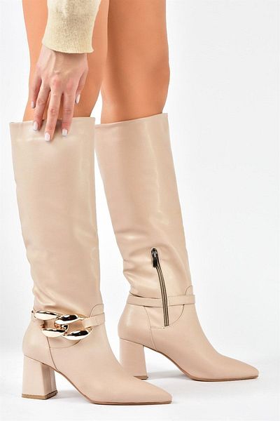 Fox Shoes Γυναικείες μπότες με χοντρό δέρμα L572951009