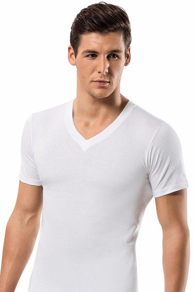 Erdem 1167 Model 6-piece Men's V-necK Short Sleeve Undershirt