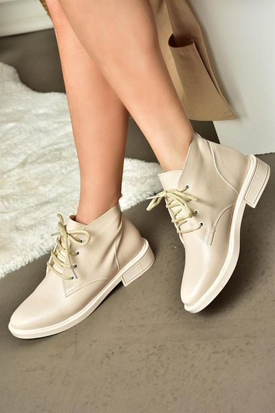 Fox Shoes Μπεζ Κλασικές Γυναικείες Μπότες