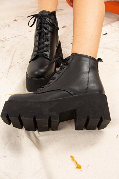 Fox Shoes Siyah Suni Deri Kadın Bot J820060009