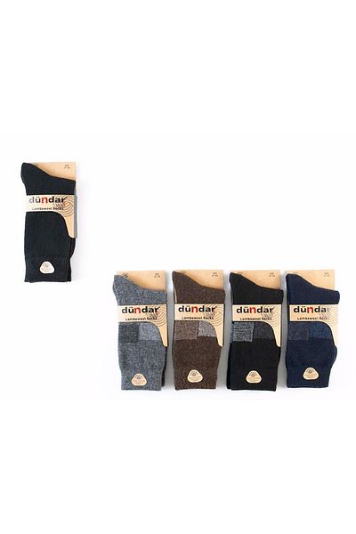 Dündar Men's Plus Lambswool Wool Socks 5909 - 12 Pieces