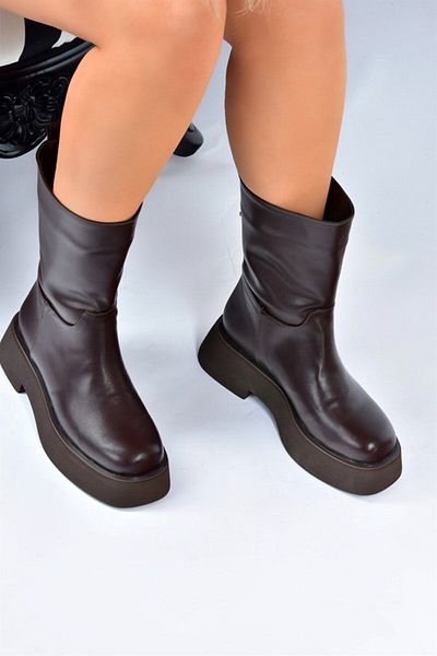 Fox Shoes Καφέ Χονδρή Σόλα Καθημερινά Γυναικεία Μποτάκια L610067109