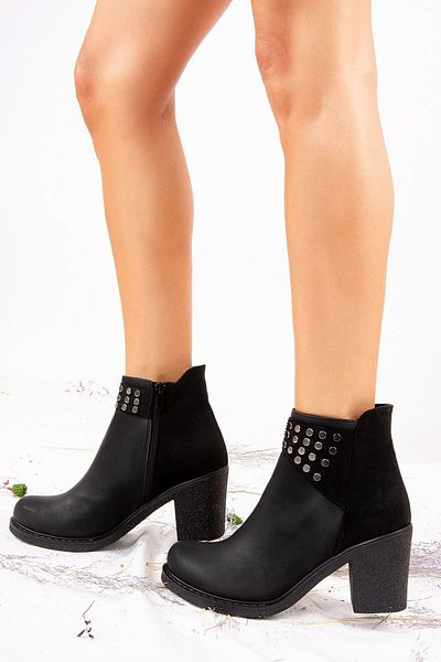 Fox Shoes Μαύρα γυναικεία μποτάκια J674150909