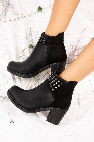 Fox Shoes Μαύρα γυναικεία μποτάκια J674150909