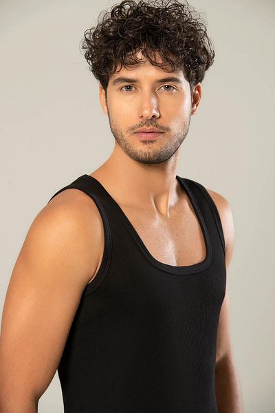Erdem Men's Camisole Strappy Tank Top - Square Collar, 1128 Model, 3 Pieces