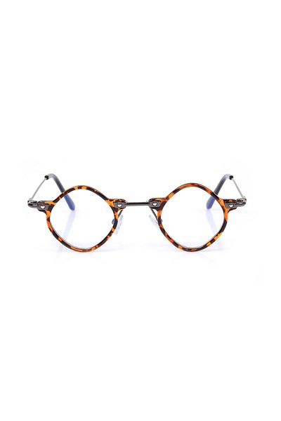 TomyHelf Women's Sunglasses Diamond Cut Leopard Frame Transparent Frame