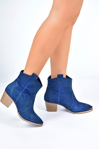 Fox Shoes Lacivert Süet Kadın Bot