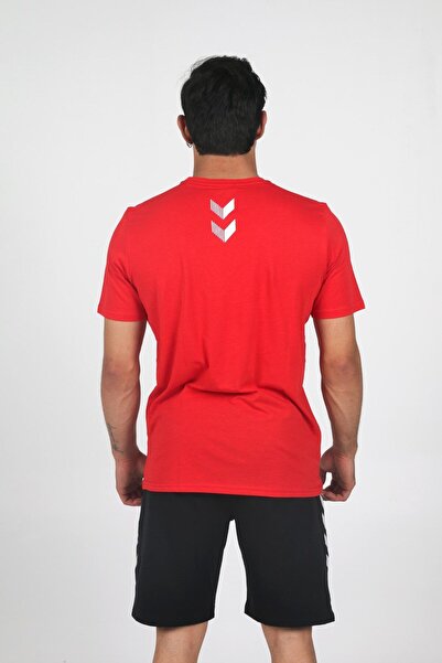 hummel Armin Pro Red Cotton Crew Neck T-Shirt