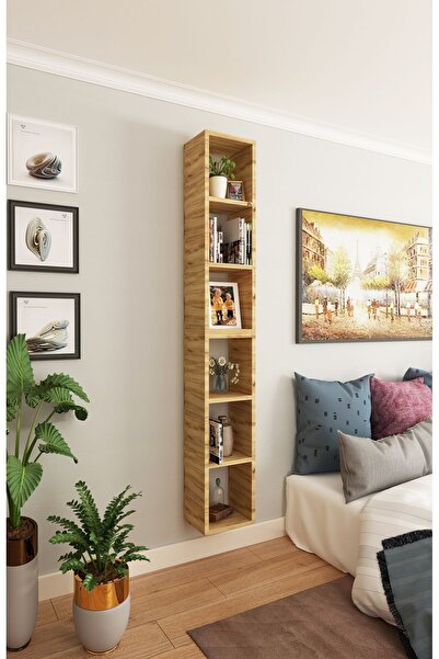 Dekormer Design Kitaplık Dikey Duvar Rafı İkili Birleşik Mobilya Takım Atlant...