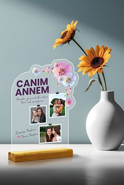 giftcrea Anneler Günü Özel Hediye Pleksi Seti, Doğum Günü, Özel Fotoğraflı Ki...