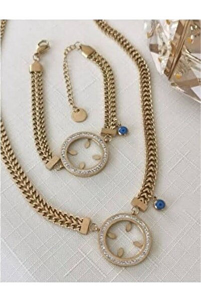 Accessories Gold Renk Çeyrek Takılabilen Çelik Set